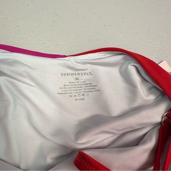 Summersalt Women’s The Marina One Piece in Red, Pink, and White Swimsuit Size 22 - Picture 6 of 6